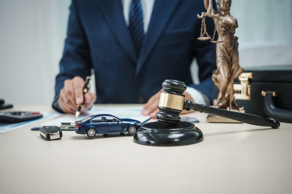 Car Accident Attorney in his office