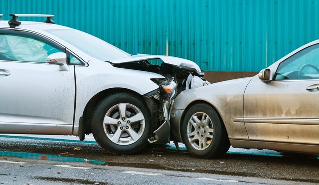 Head On Car Accident on the road side